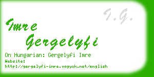 imre gergelyfi business card